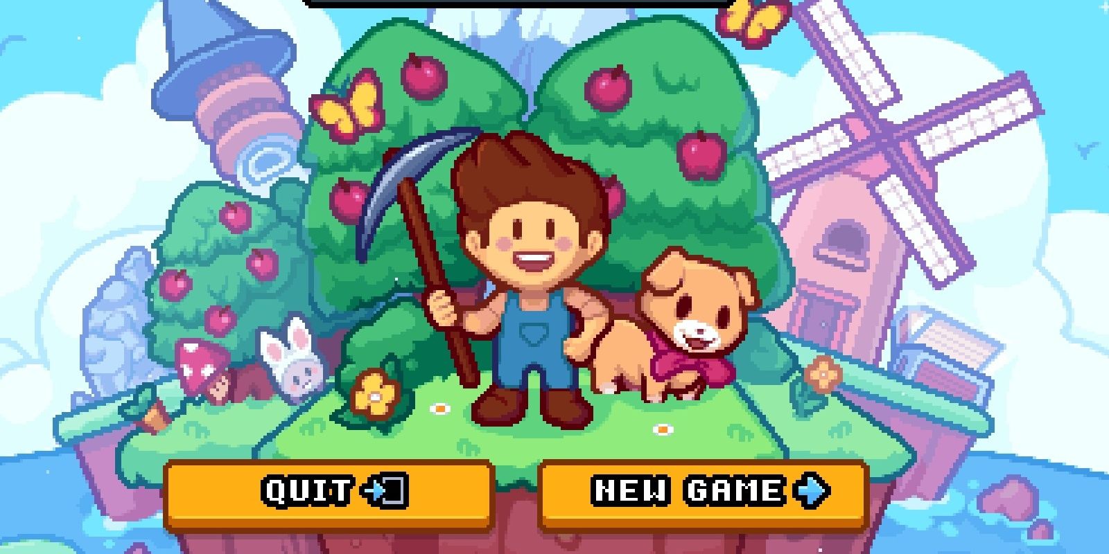 Island Of Mine Loading Screen With A Dog And A Windmill