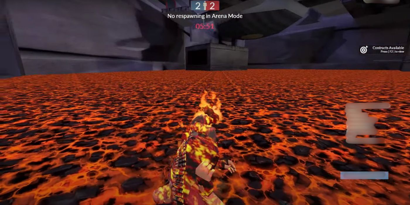 POV of a heavy that missed an important jump and fell into a lava lake.