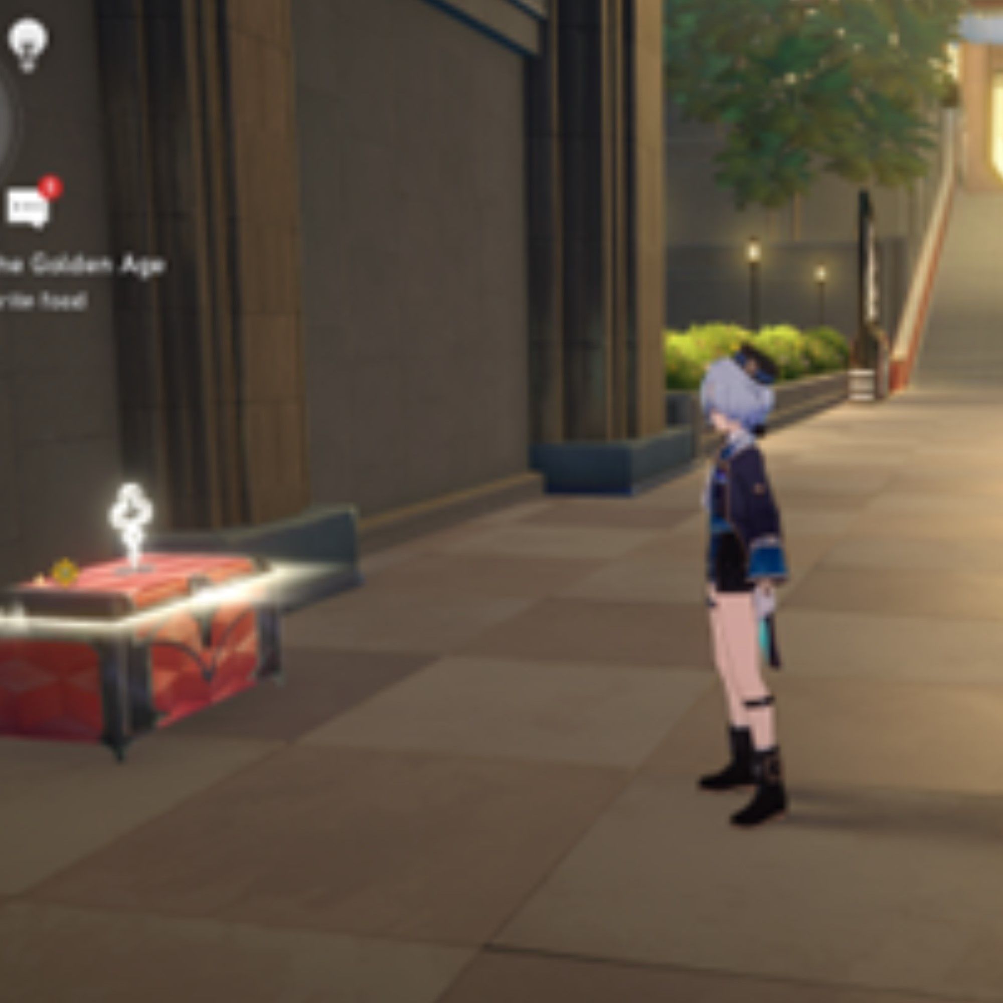 Misha stands next to a chest in Honkai Star Rail.