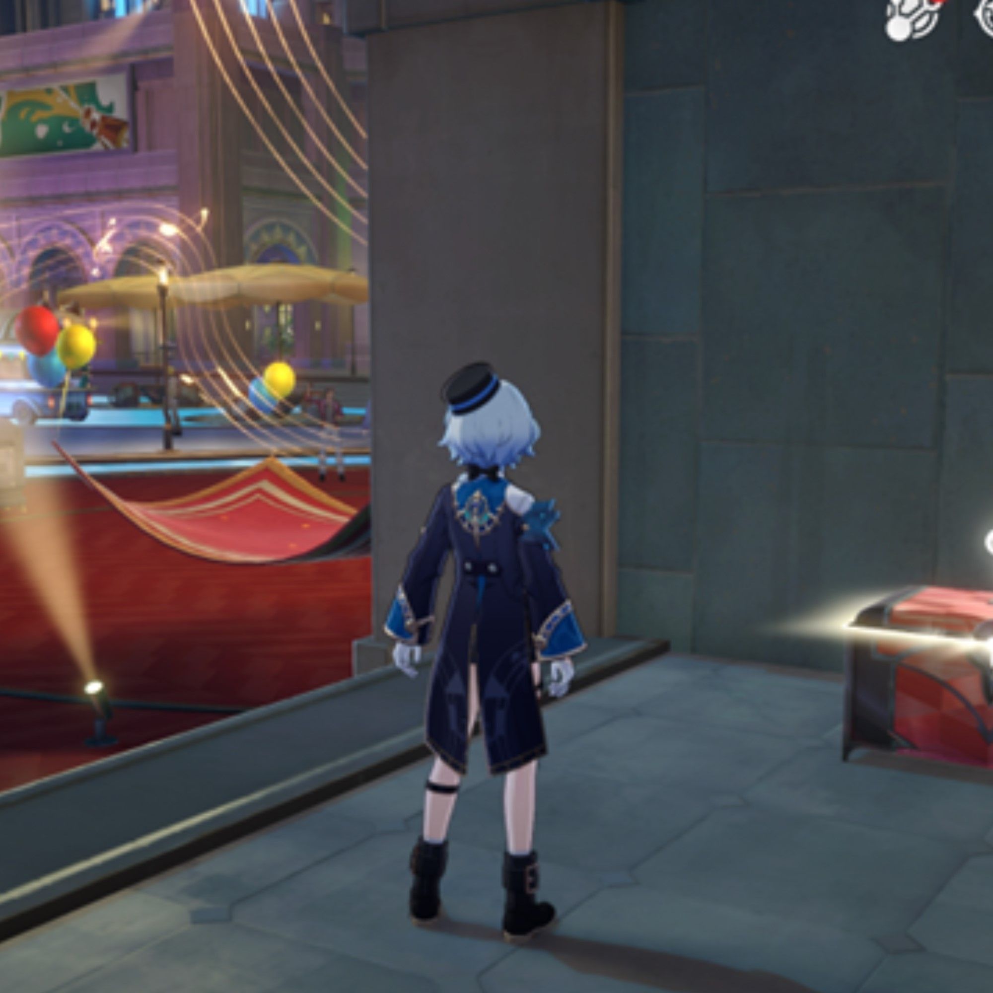 Honkai Star Rail's Misha stands in front of a chest.