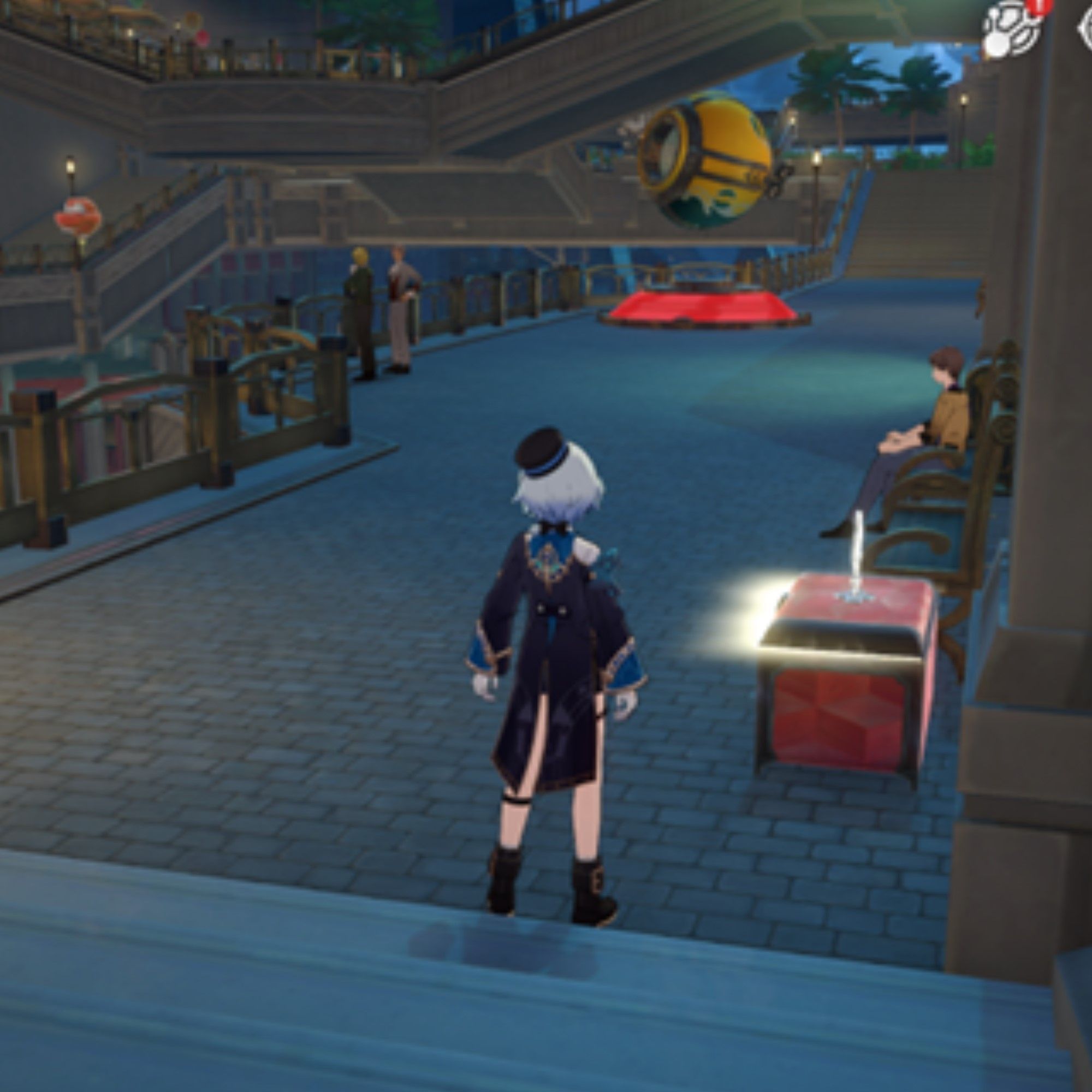 Misha stands near a chest in Honkai Star Rail.