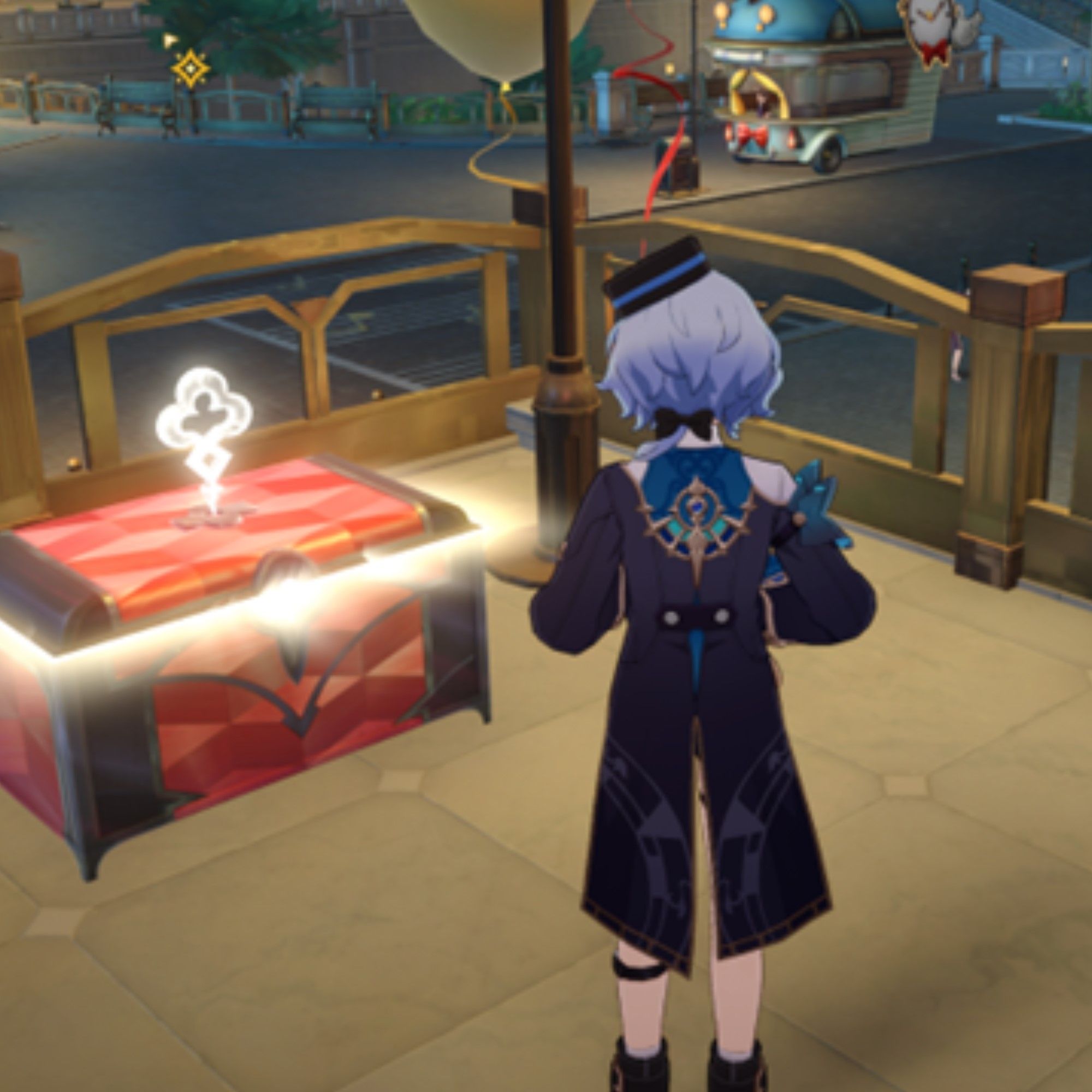 Misha stands on a balcony in Honkai Star Rail.