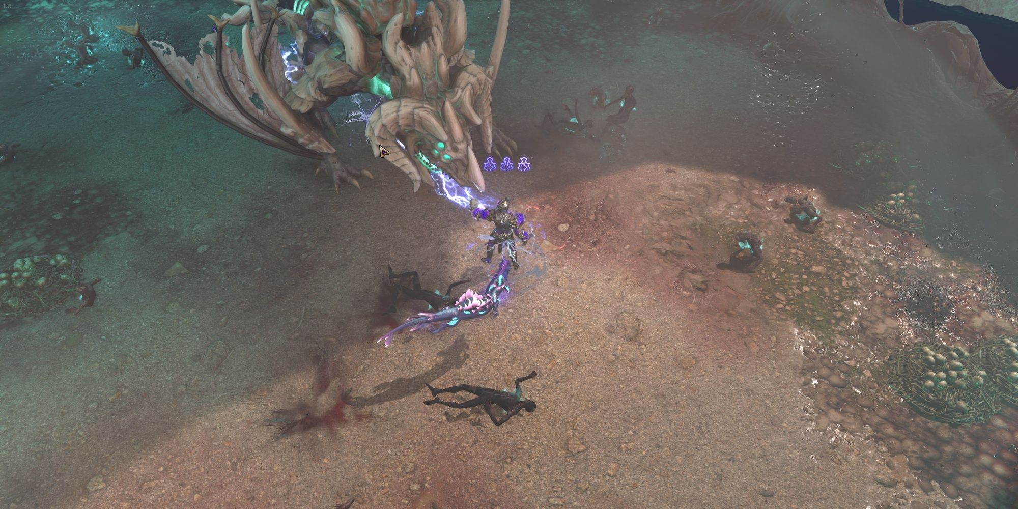 Last Epoch Mage Fighting Undead Dragon Boss