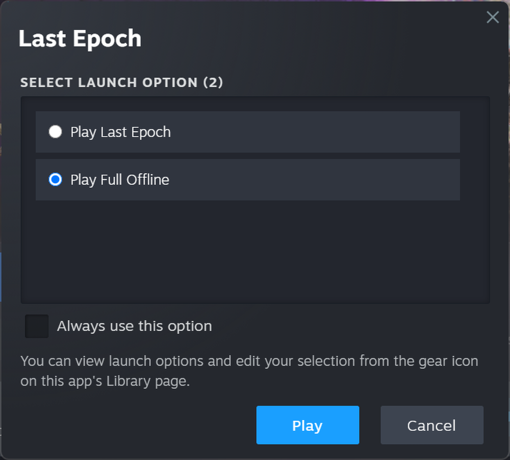 Last Epoch Steam Launch Options Play Full Offline