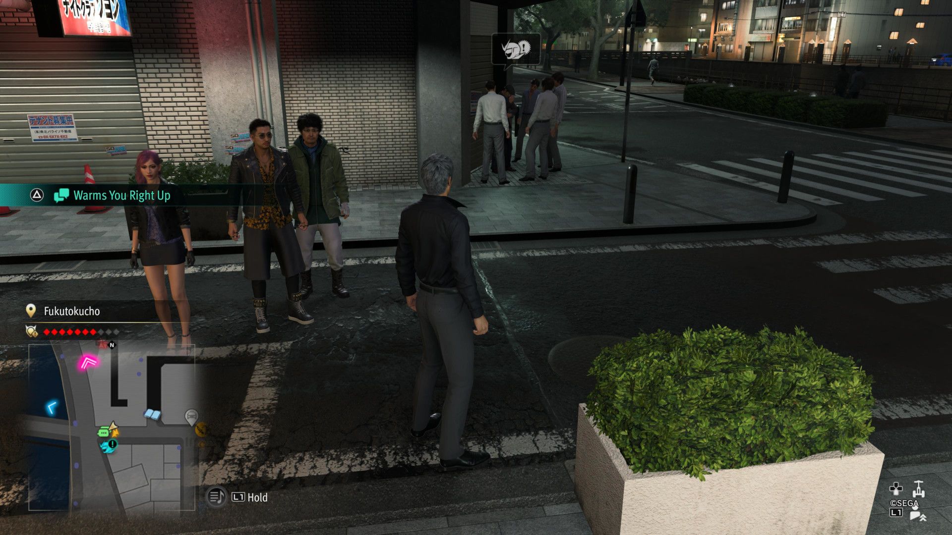 Like A Dragon Infinite Wealth, Ijincho Party Chat, Showing the party chat on the minimap
