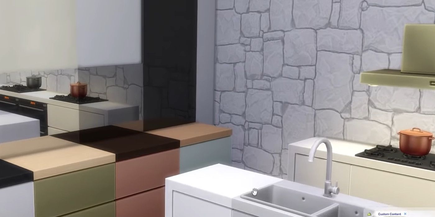 Screenshot showing the different color swatches for Littledica's kitchen set