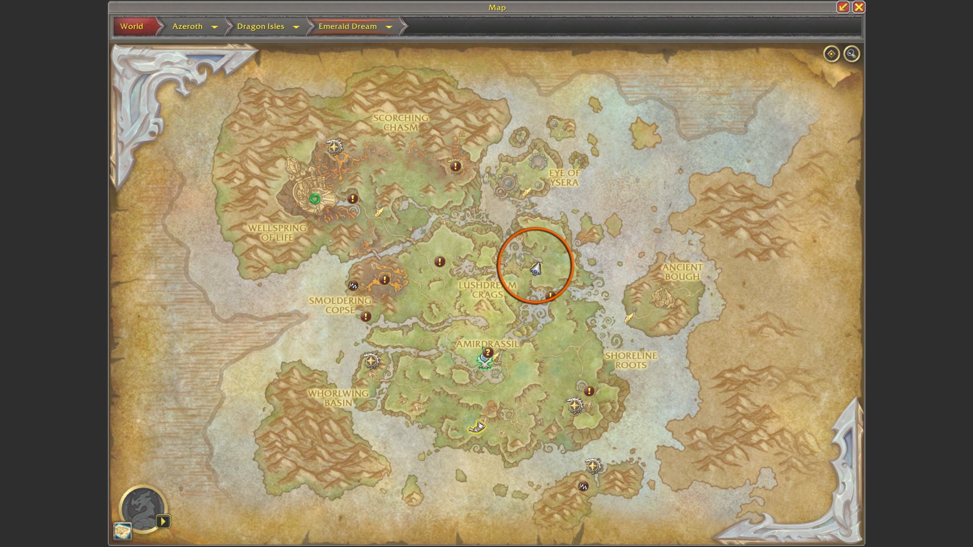 Lofty Lupin Emerald Bounty location map