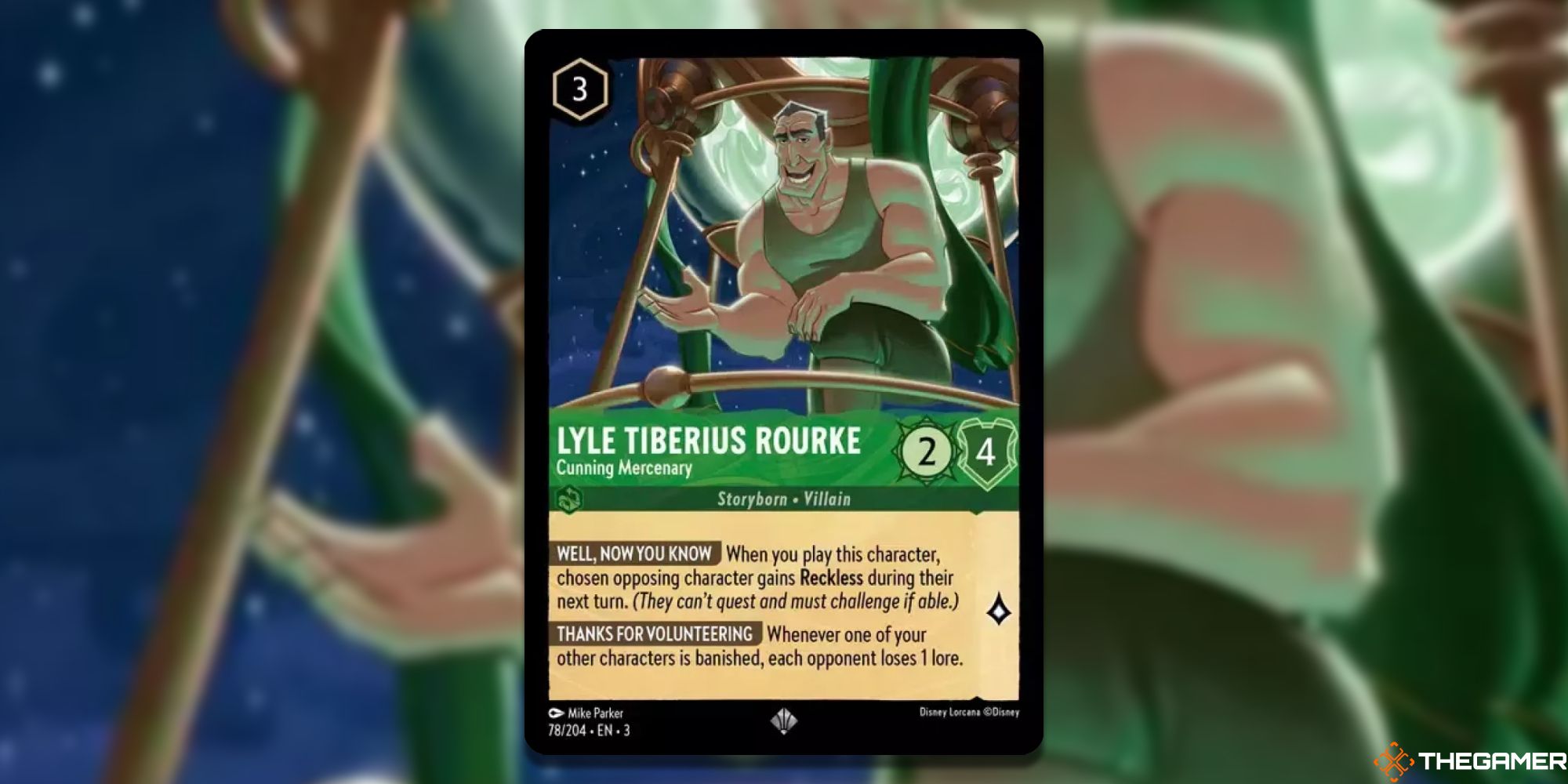 Disney Lorcana: Lyle Tiberius Rourke, Cunning Mercenary card