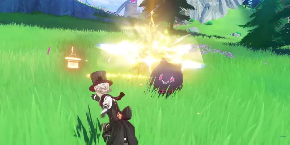 Lyney unleashing Pneuma Energy on an enemy, Genshin Impact