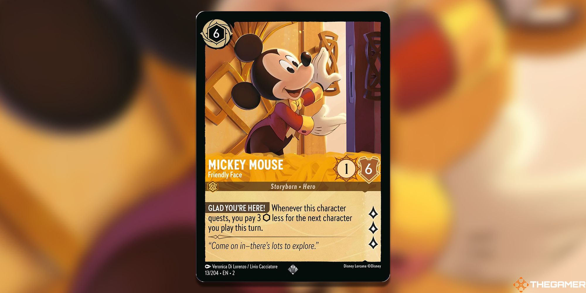Mickey Mouse, Friendly Face Lorcana Card