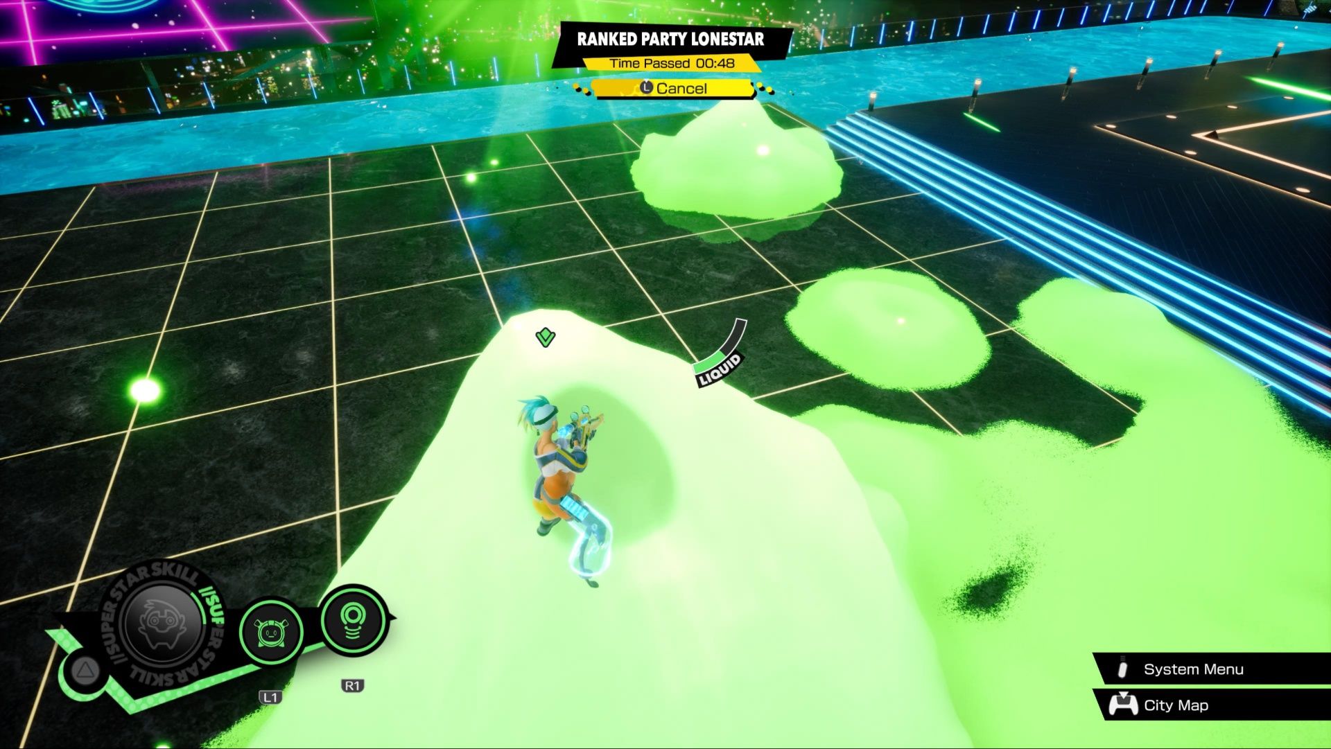 Tonix building Foam on the ground to create a safe place for her and her teammates in Foamstars.