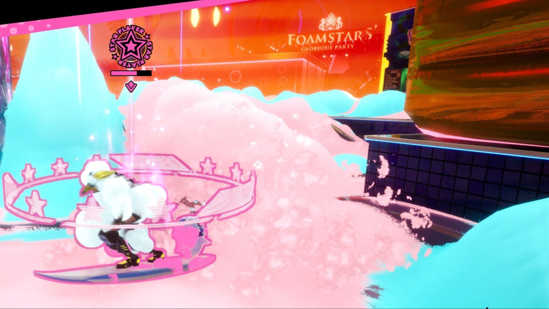 Showing Penny Gwyn as the enemy's star player after getting Chilled in Foamstars.