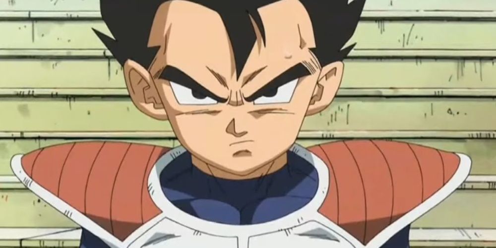 Vegeta's bro, Tarble grinning 
