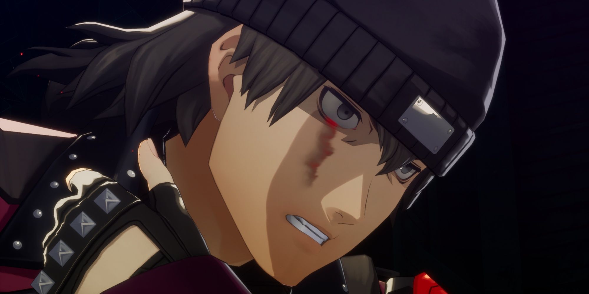 Shinjiro Wiping Blood From His Eye