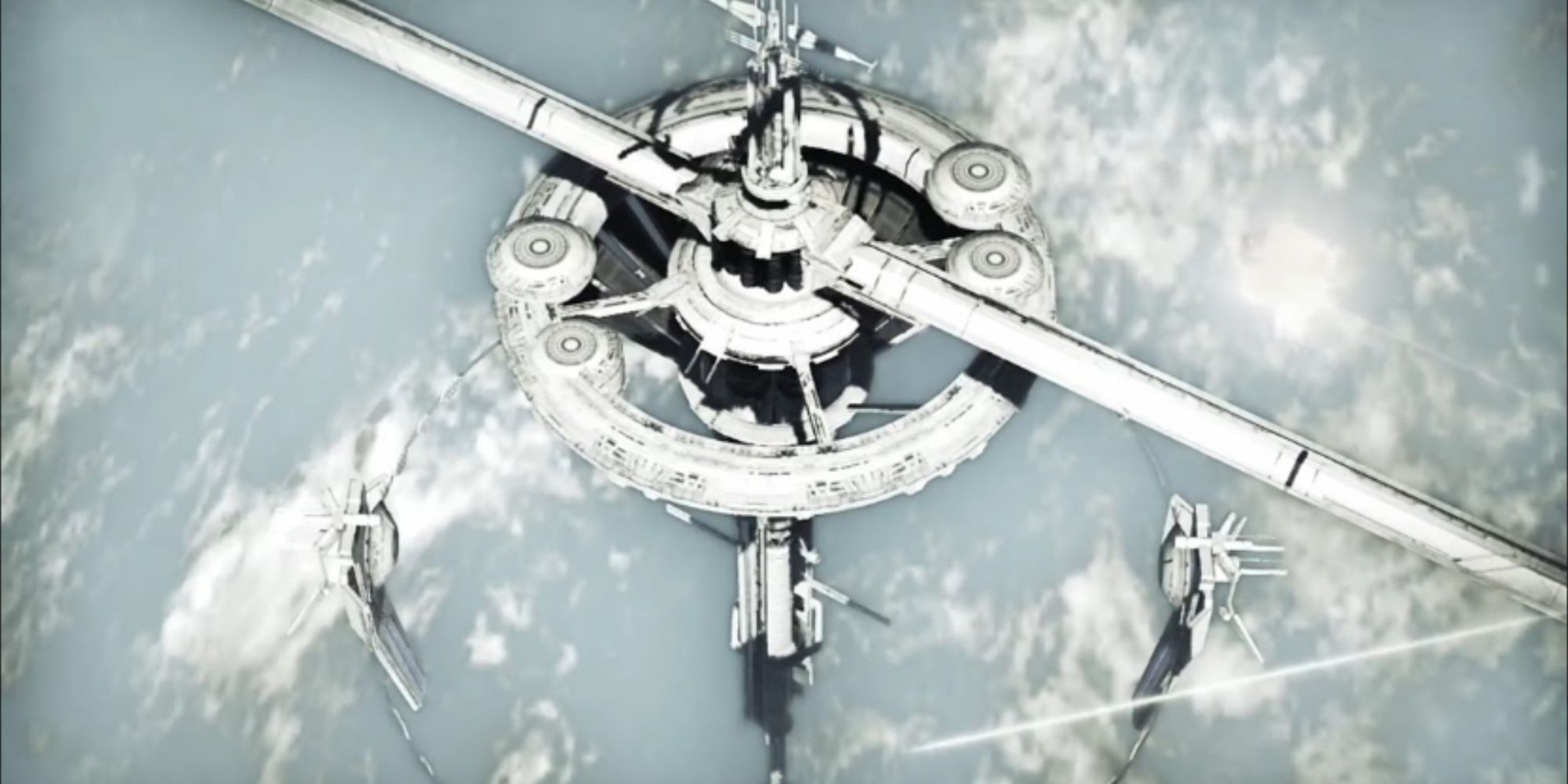 A space station above Earth.