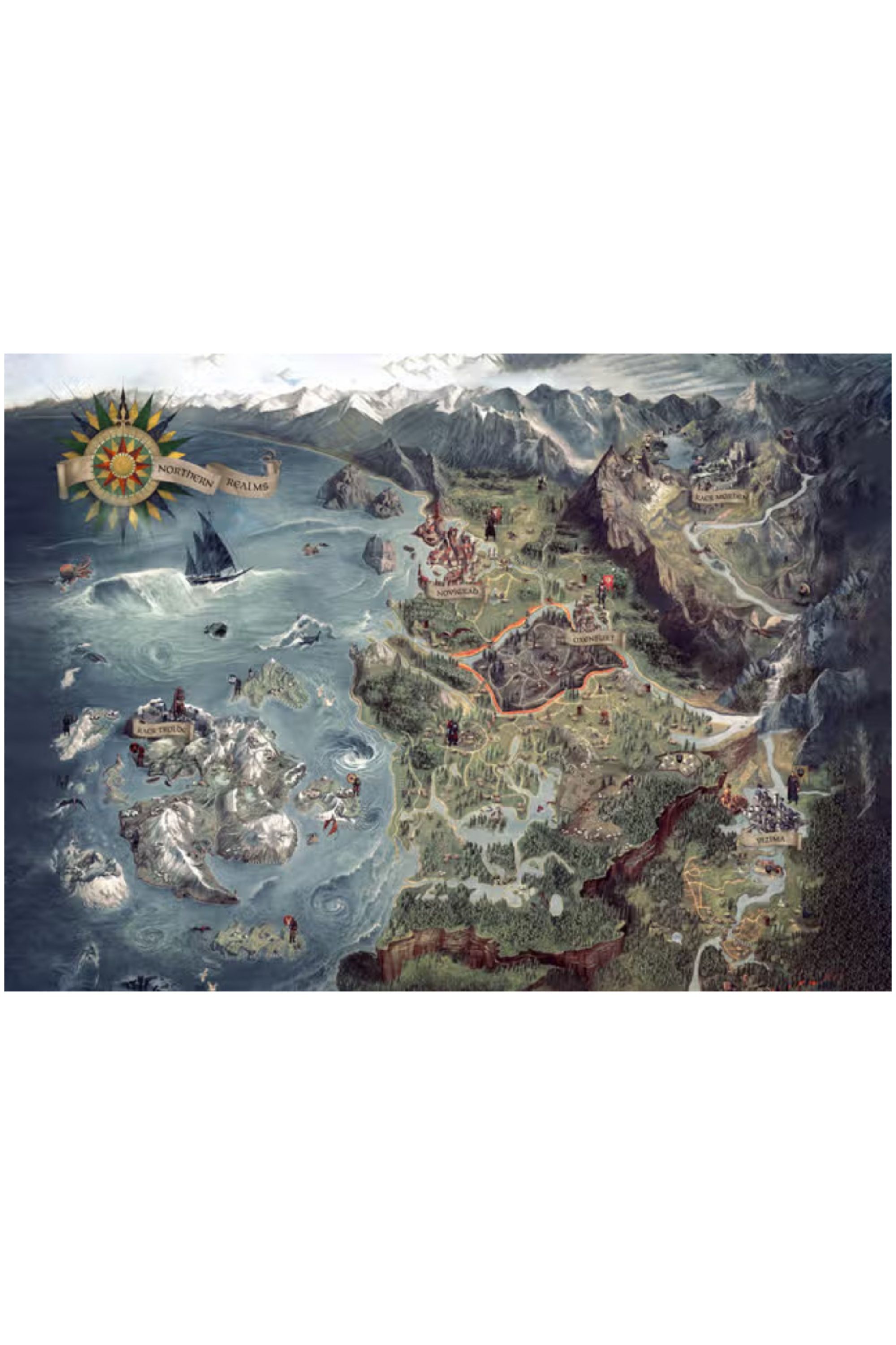 The Witcher 3 Northern Realms Map Displate Poster