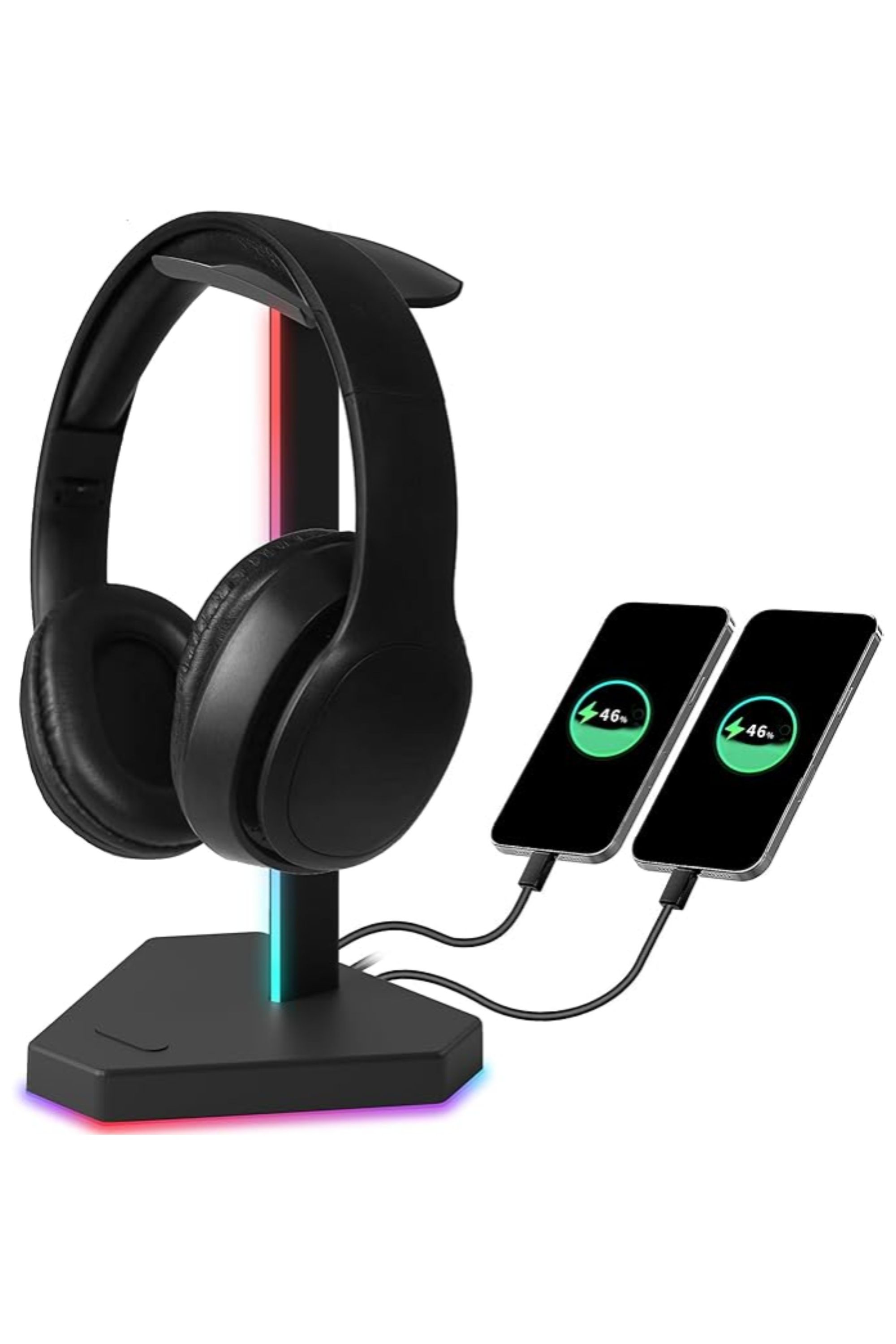 Charlxee RGB Headphone Stand With Charging Ports