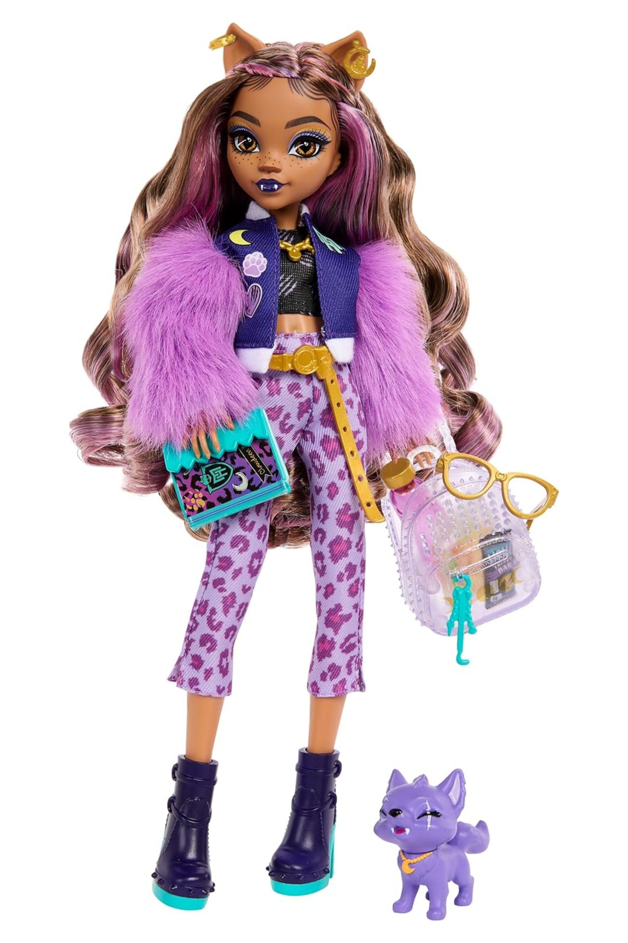Monster High Clawdeen Wolf Doll With Pet Dog Crescent And Accessories