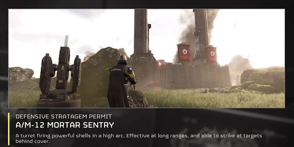 The tooltip for the Mortar Sentry in Helldivers 2