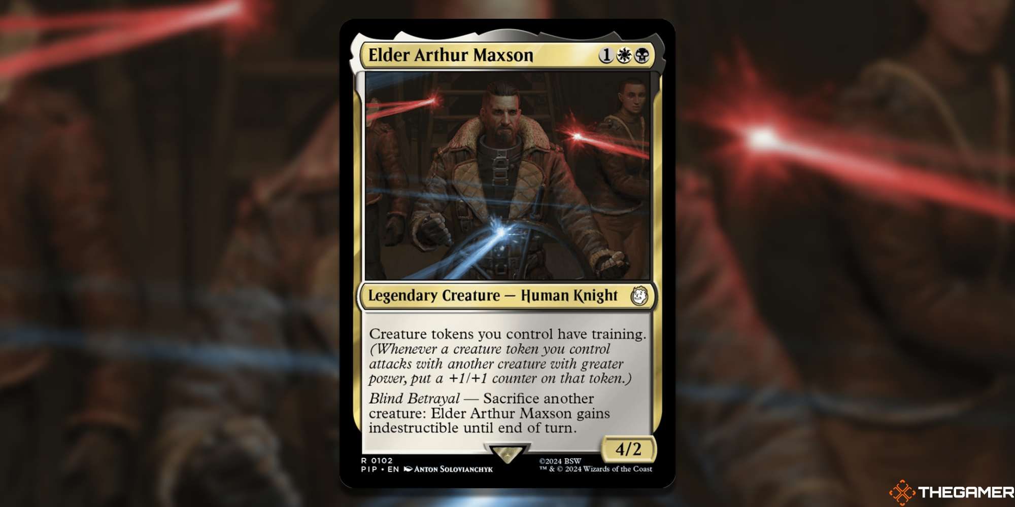 MTG Elder Arther Maxson card and art background