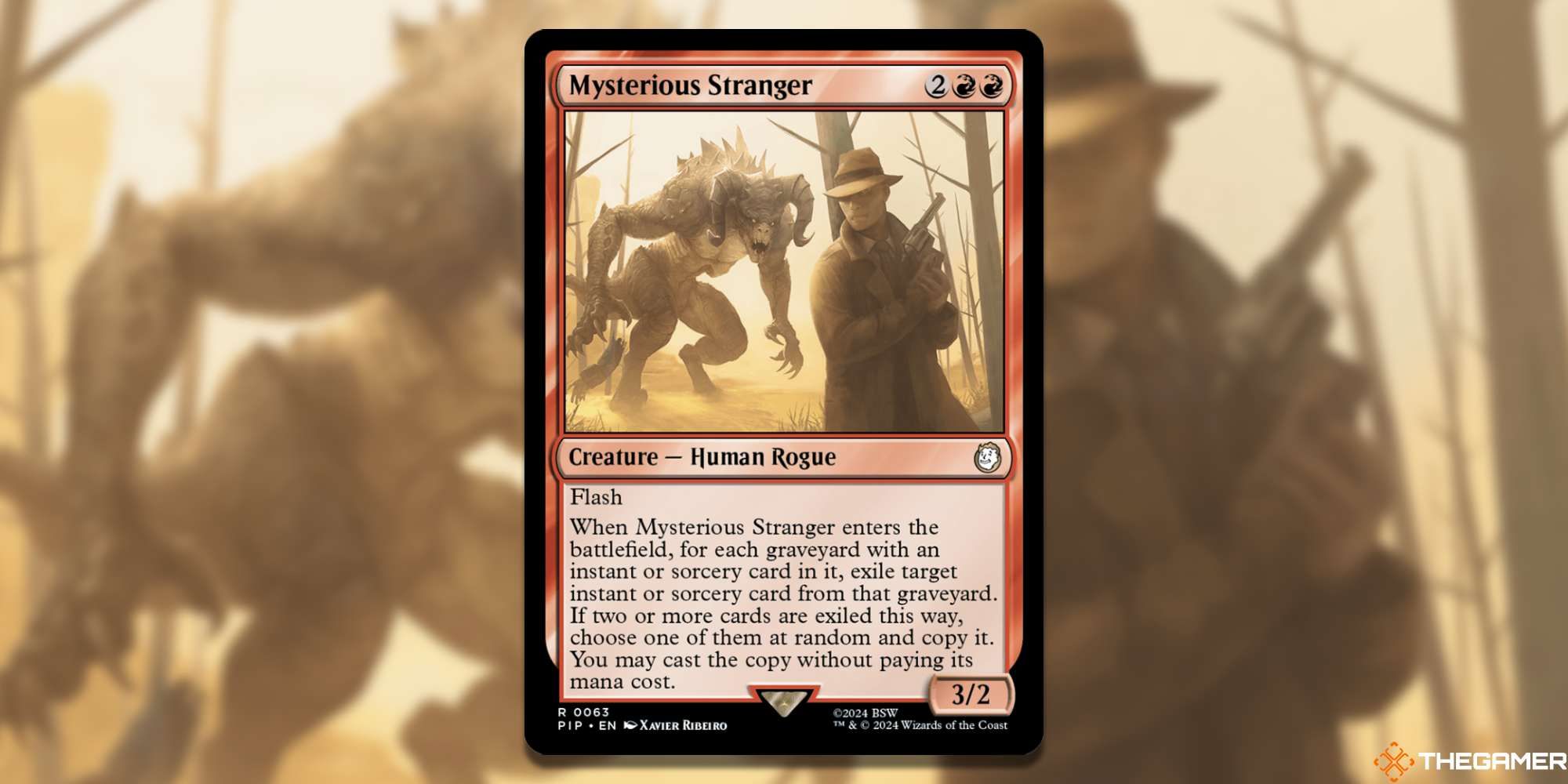 MTG Mysterious Stranger card and art background