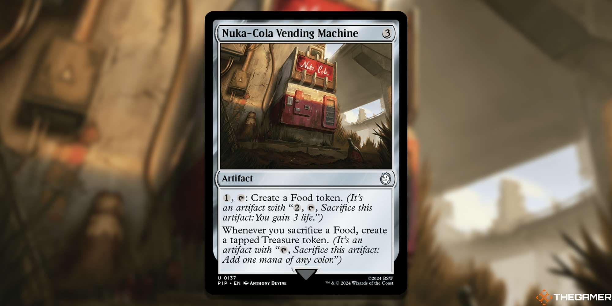 MTG Nuka-Cola Vending Machine card and art background
