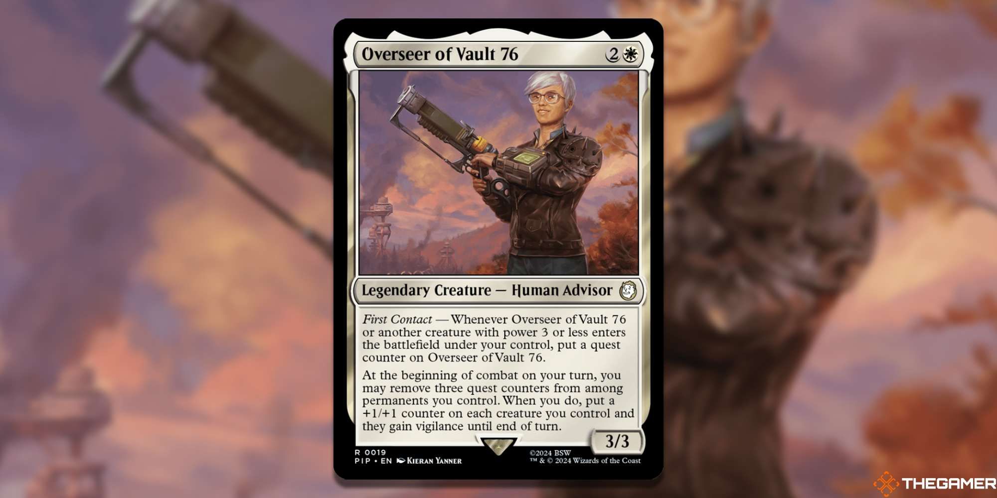 MTG Overseer Of Vault 76 card and art background