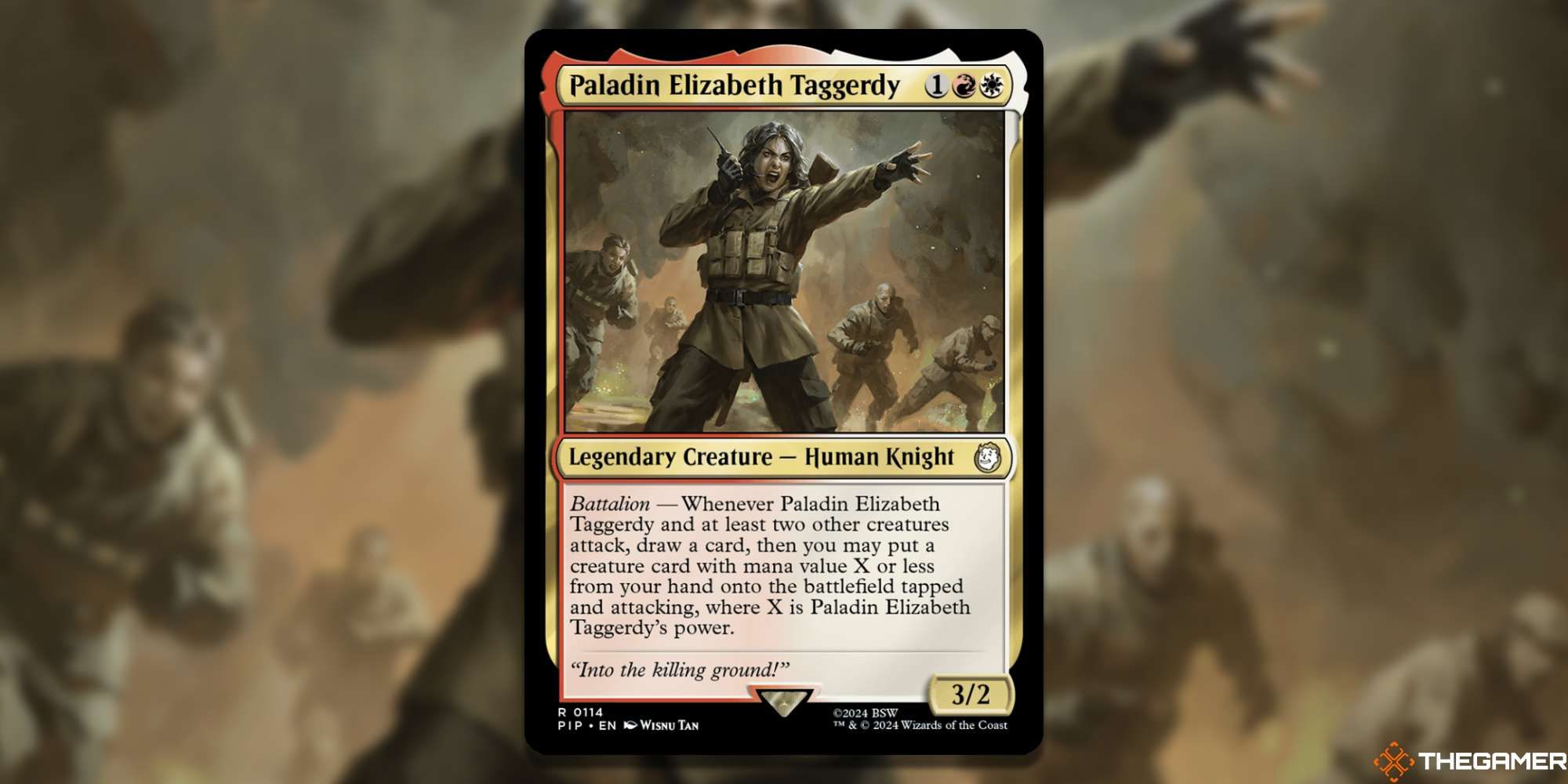 MTG Paladin Elizabeth Taggerdy card and art background
