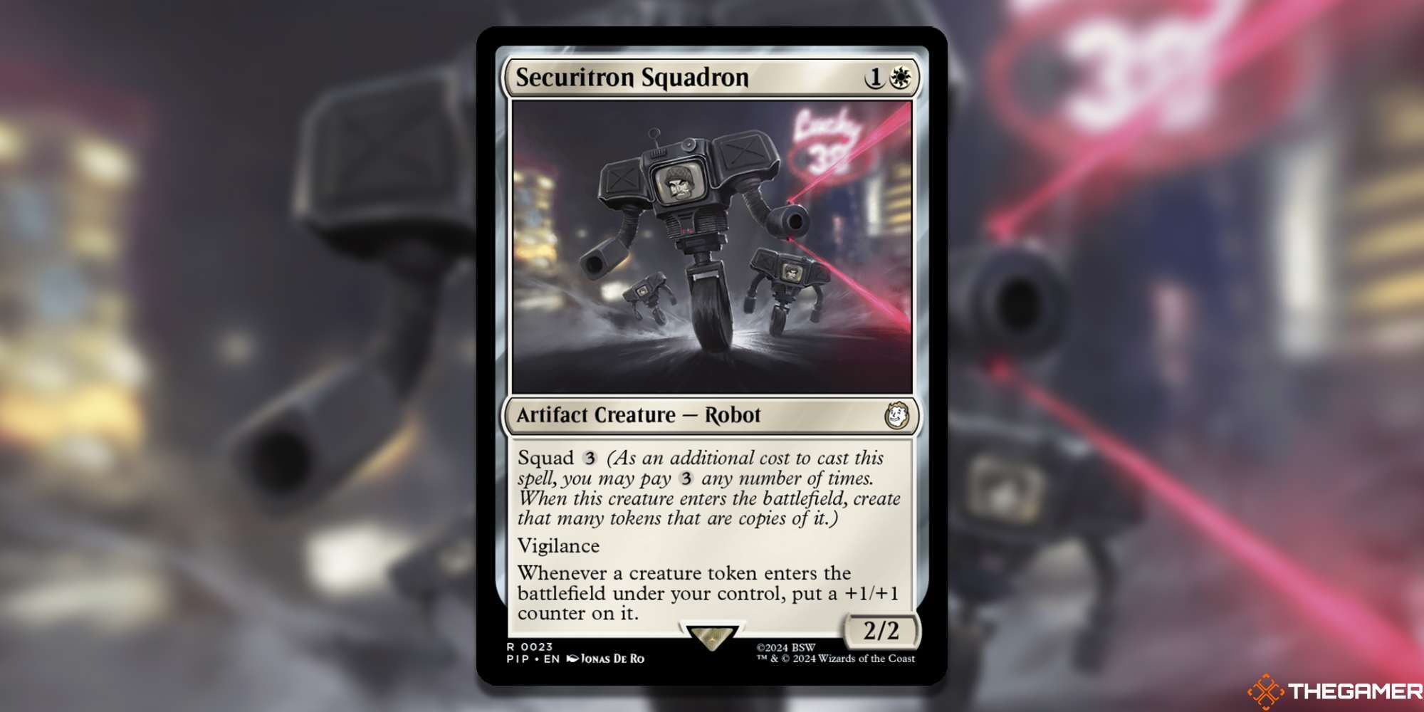 MTG Securitron Squadron card and art background