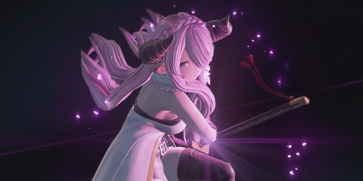 Narmaya, preparing the Butterfly Effect: Moonrise attack in Granblue Fantasy: Relink