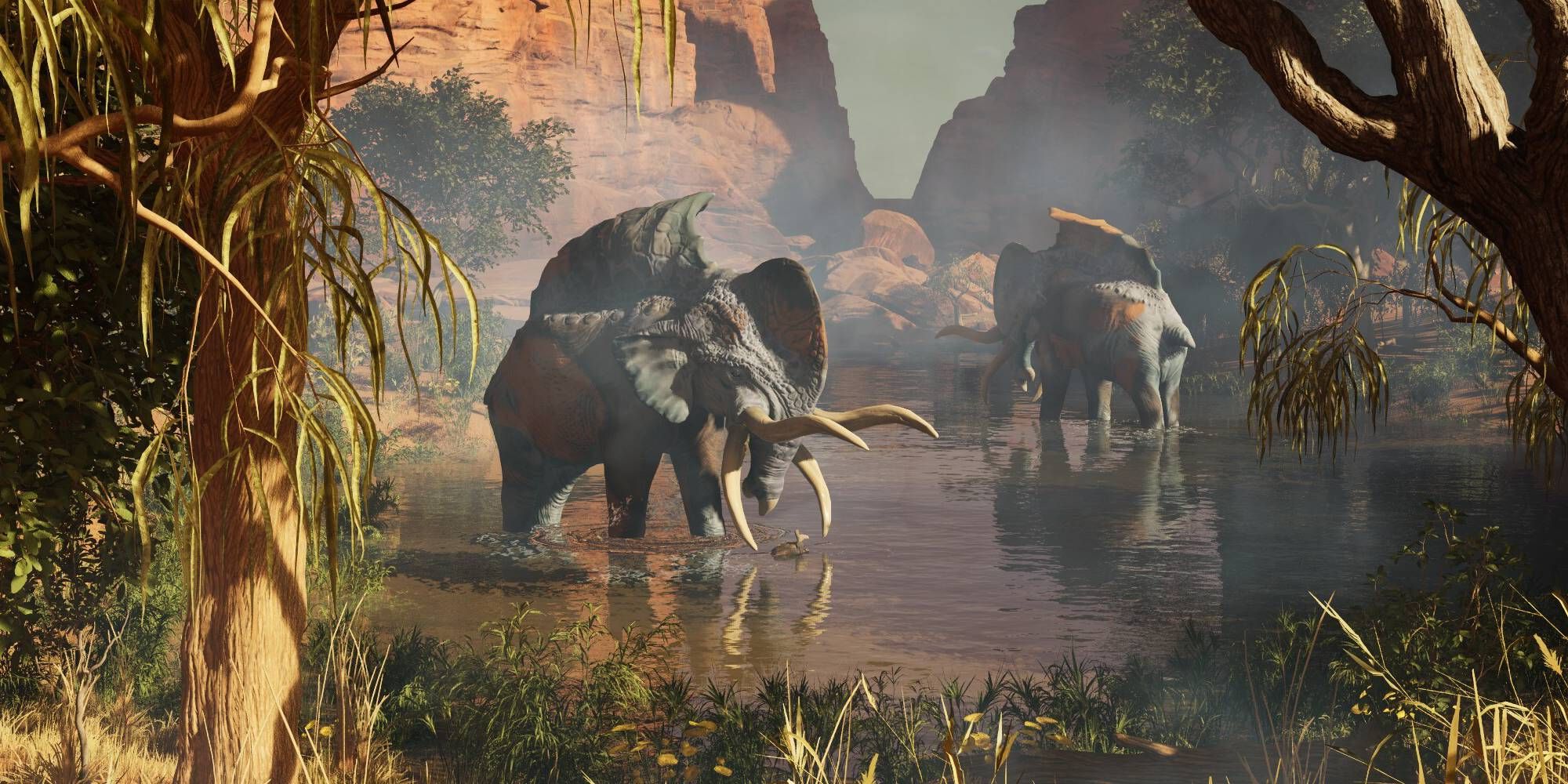 Nightingale elephants in a pool