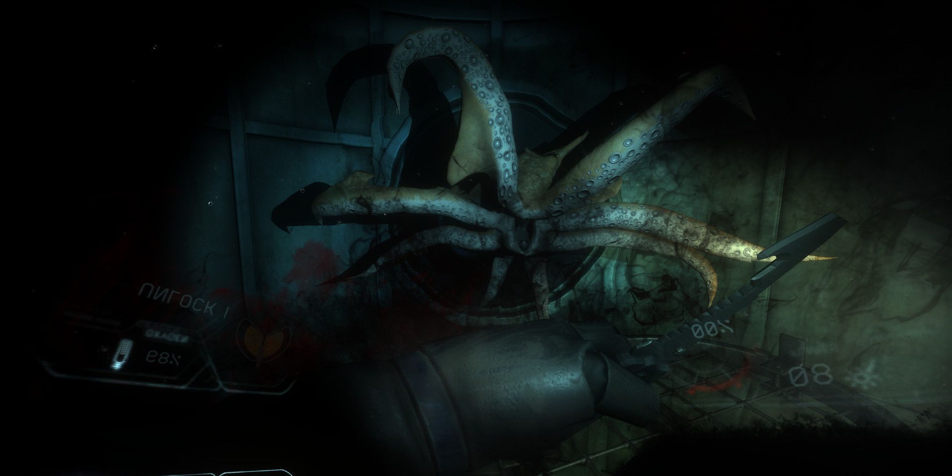 An octopus attacking the player in Narcosis.