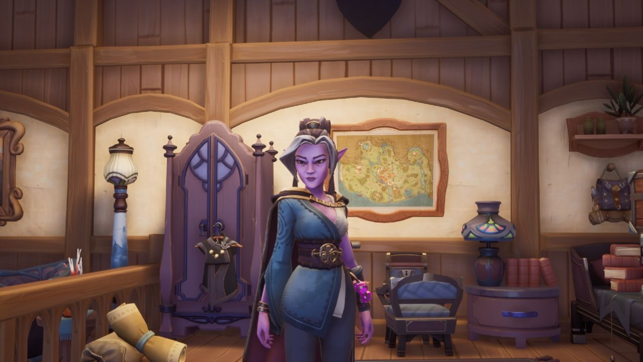 Palia character Subira in her room at the tavern. 
