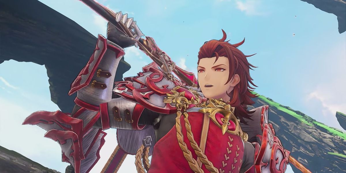 Percival, the Lord of Flames preparing for battle in Granblue Fantasy: Rebirth