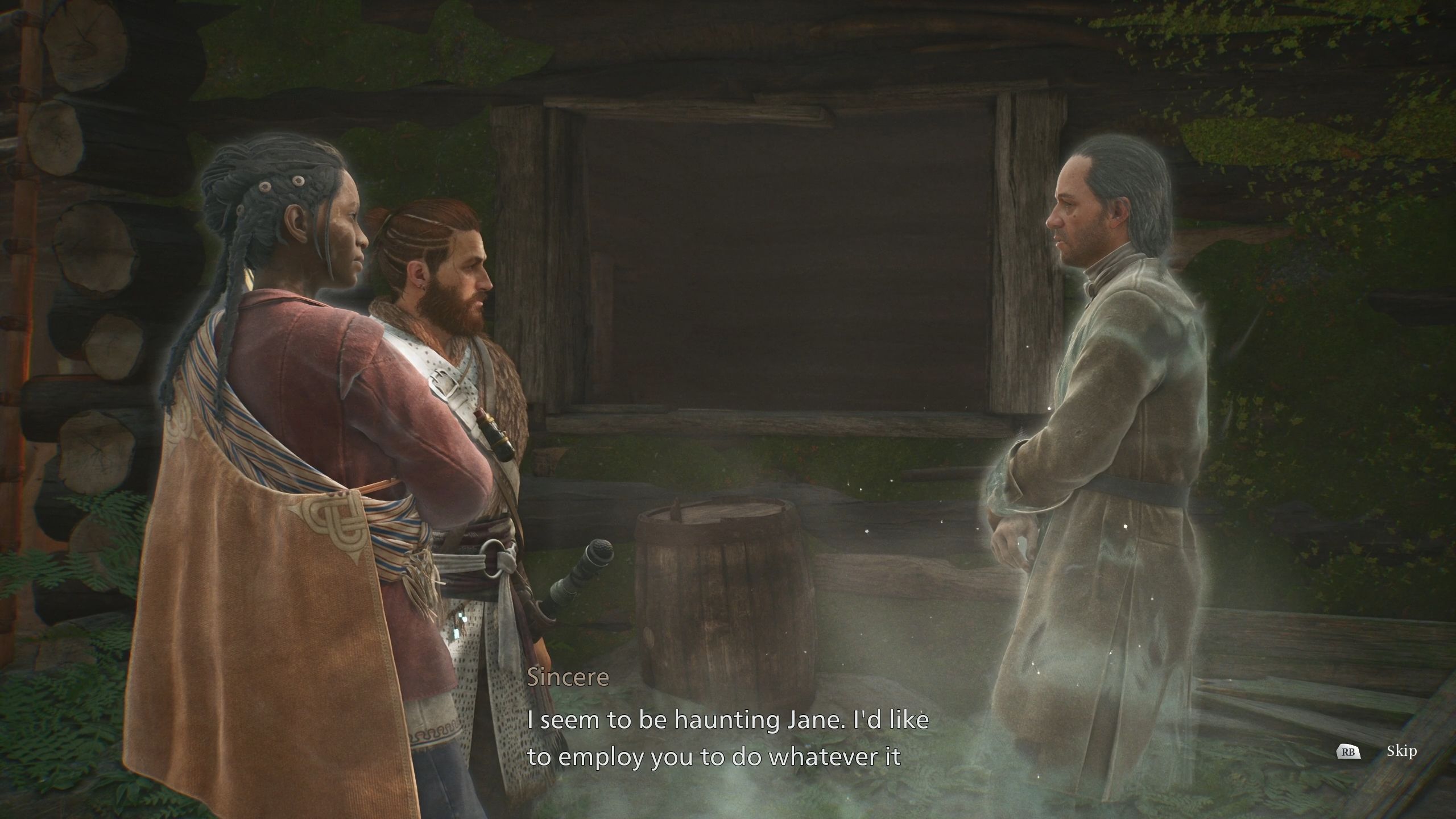 Red and Antea are speaking to Squire- Banishers Ghosts of New Eden