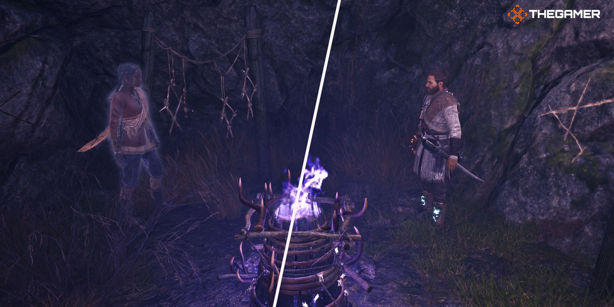 Red and Antea standing near a cursed chest - Banishers Ghosts of New Eden