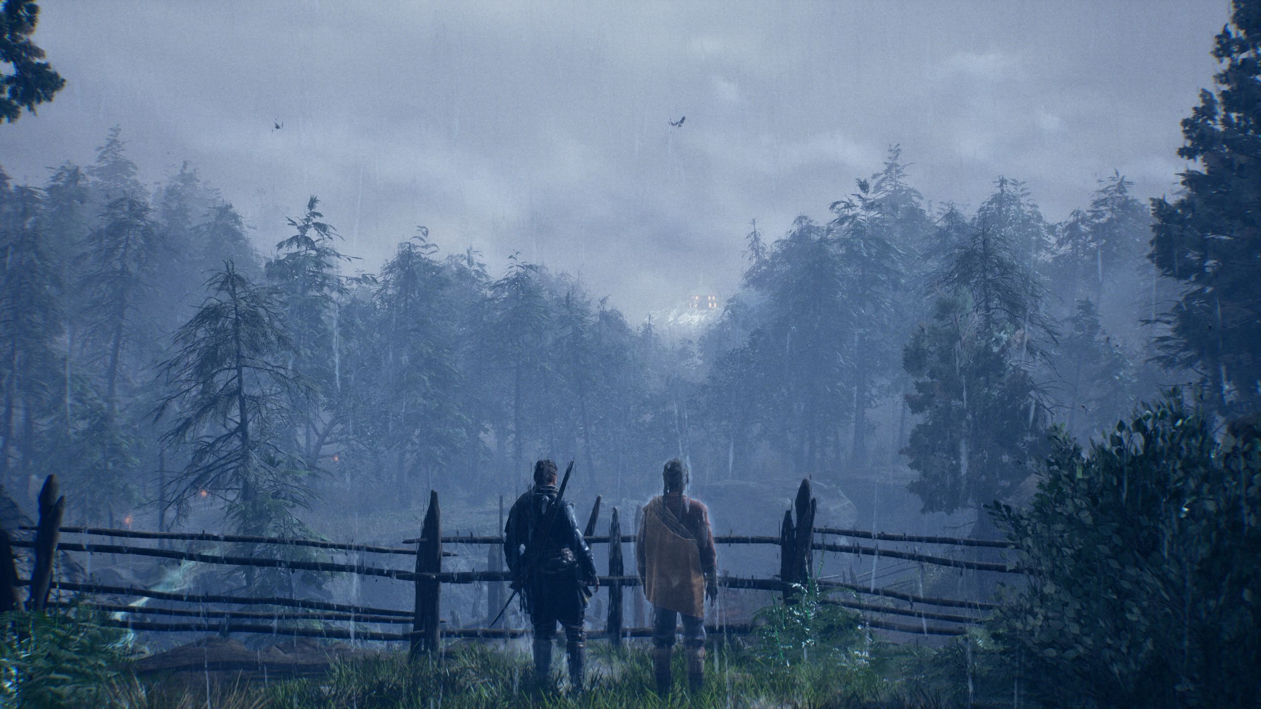 Red and Antea standing next to each other and looking at the meetinghouse - Banishers Ghosts of New Eden