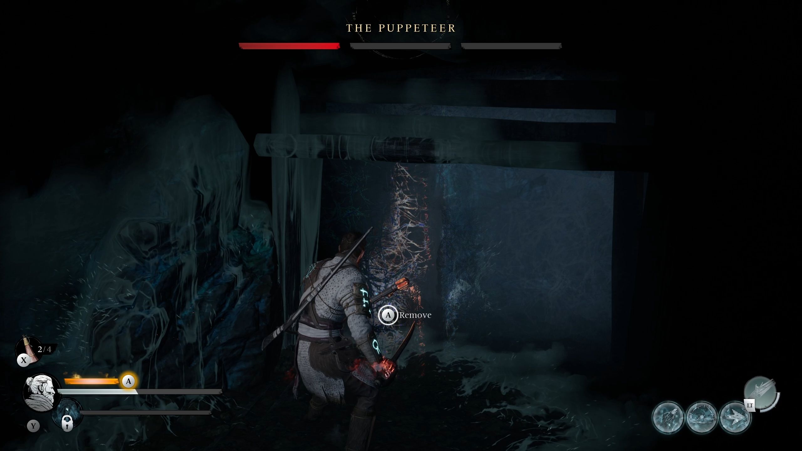 Red is about to free Antea from being trapped - Banishers Ghosts of New Eden