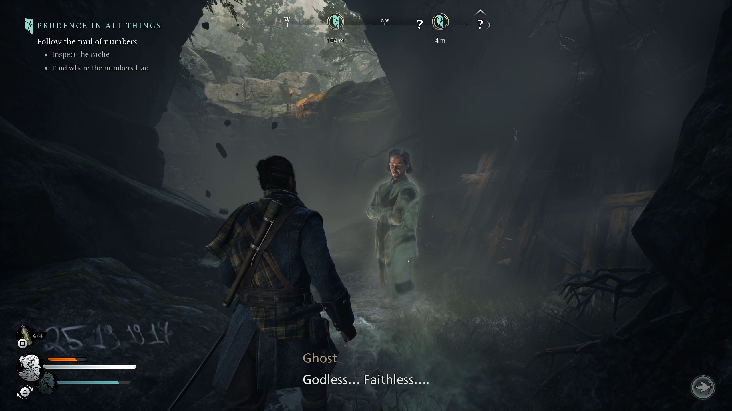 Red is standing next to Thomas ghost - Banishers Ghosts of new Eden