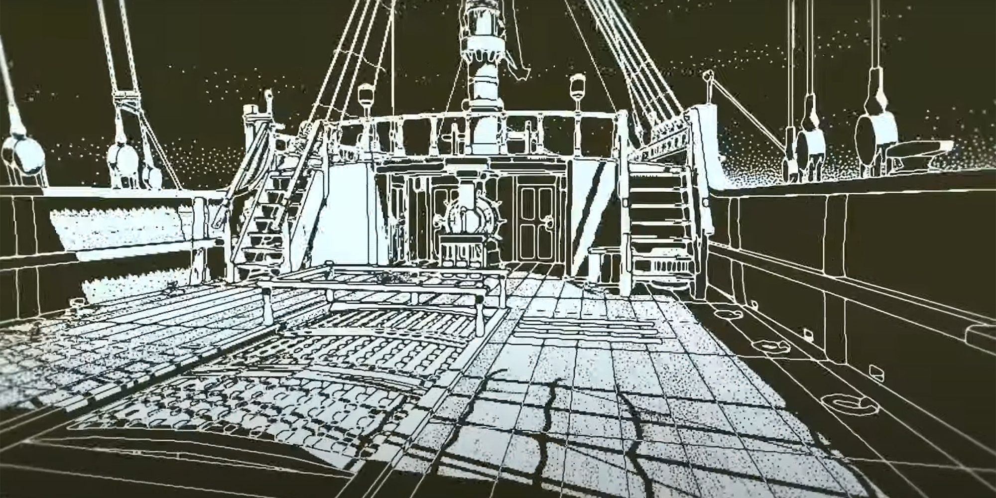 The investigator explores the ghost ship in Return of the Obra Dinn
