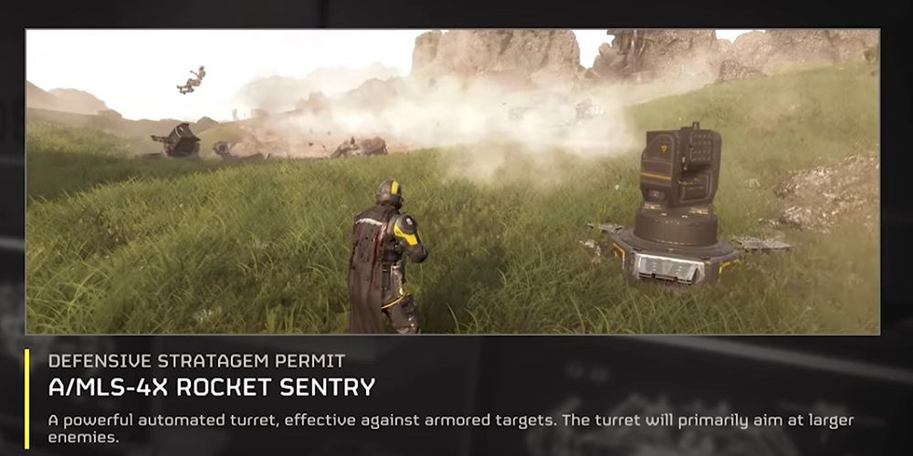 The tooltip for the Rocket Sentry in Helldivers 2