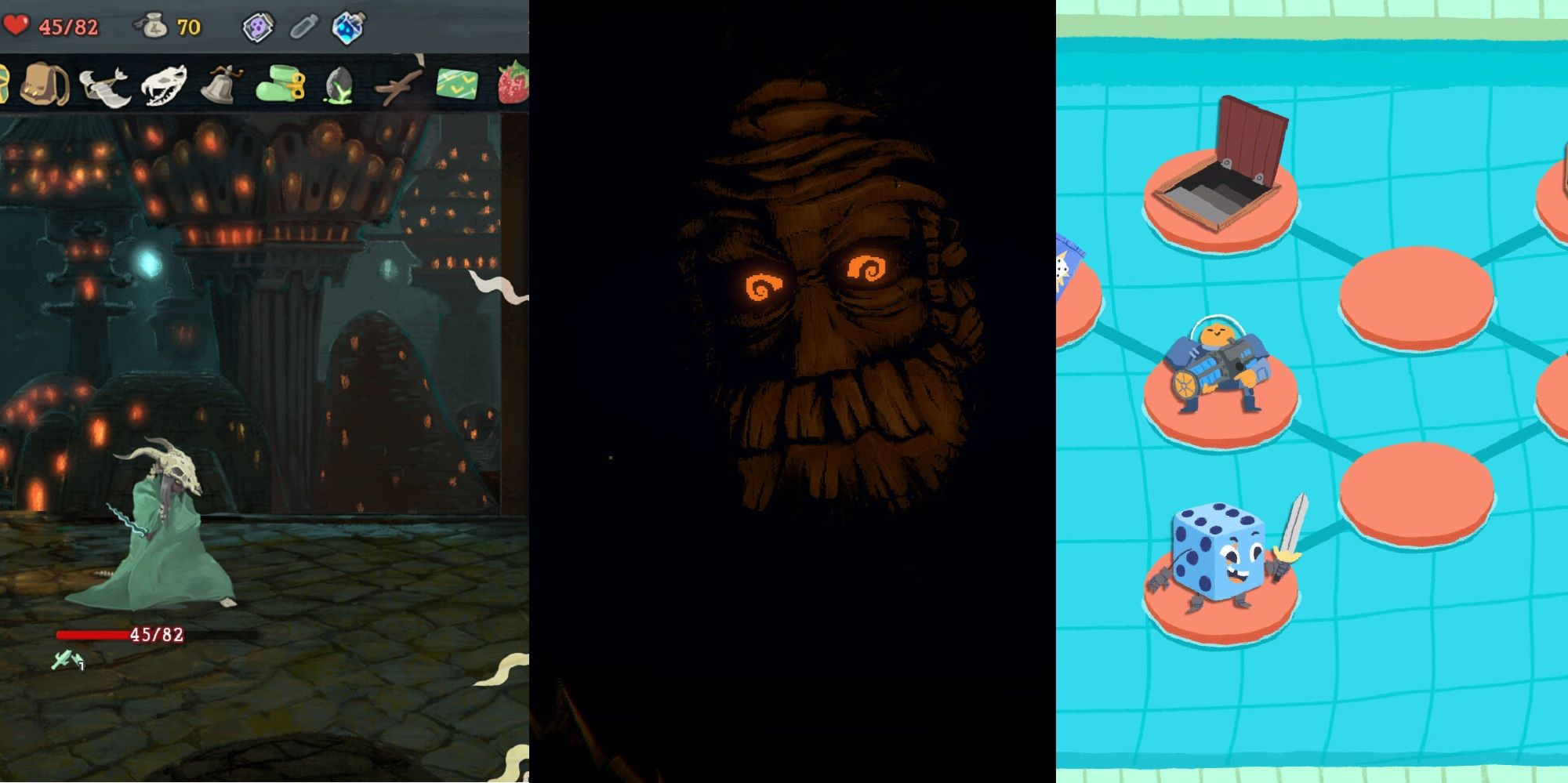 Three distinct roguelike games