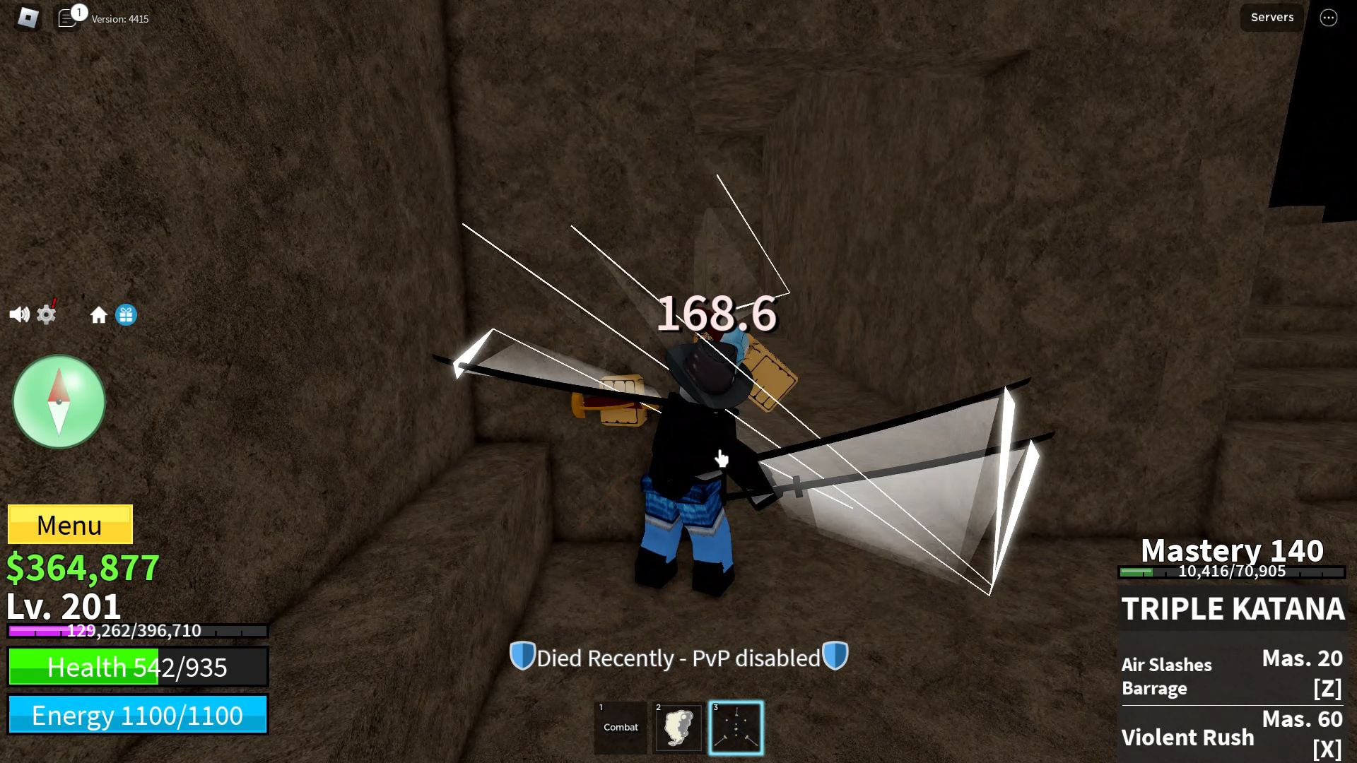 Roblox Blox Fruits. a character fighting saber expert boss
