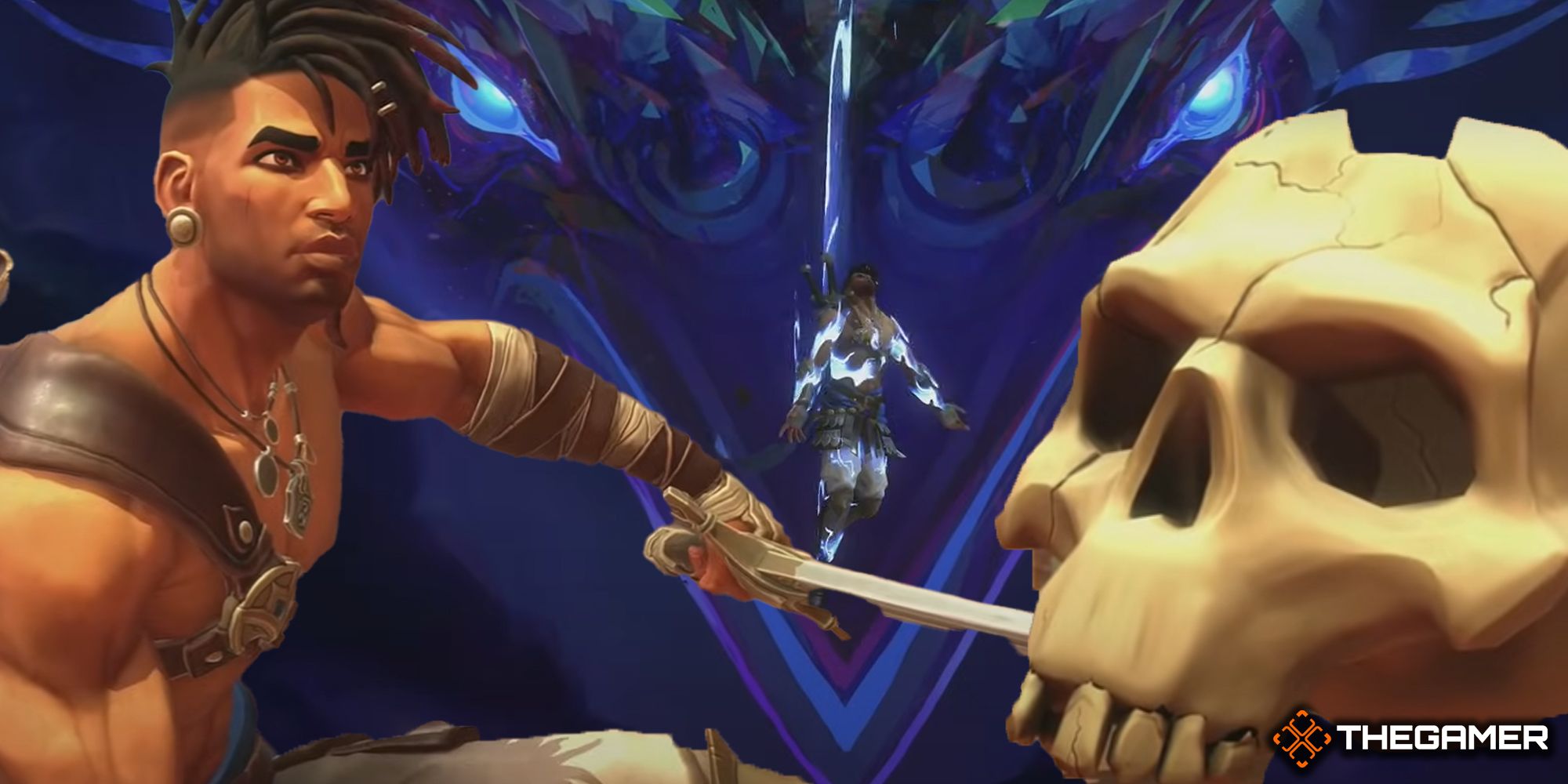 Sargon And A Skull In Prince of Persia - The Lost Crown