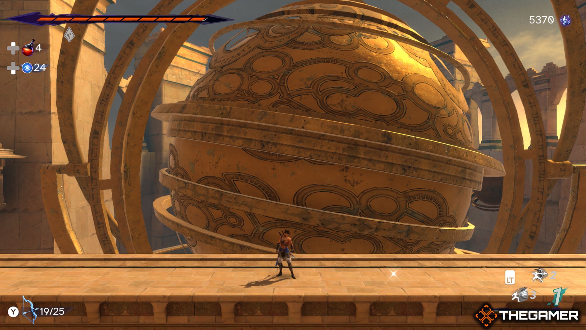 Sargon In Front Of A Giant Planet-Like Sphere