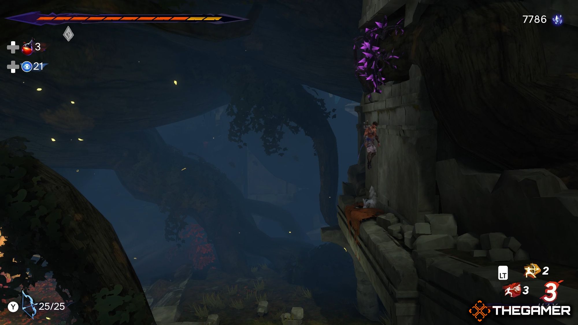Sargon Jumping Next To A Wall's Ledge
