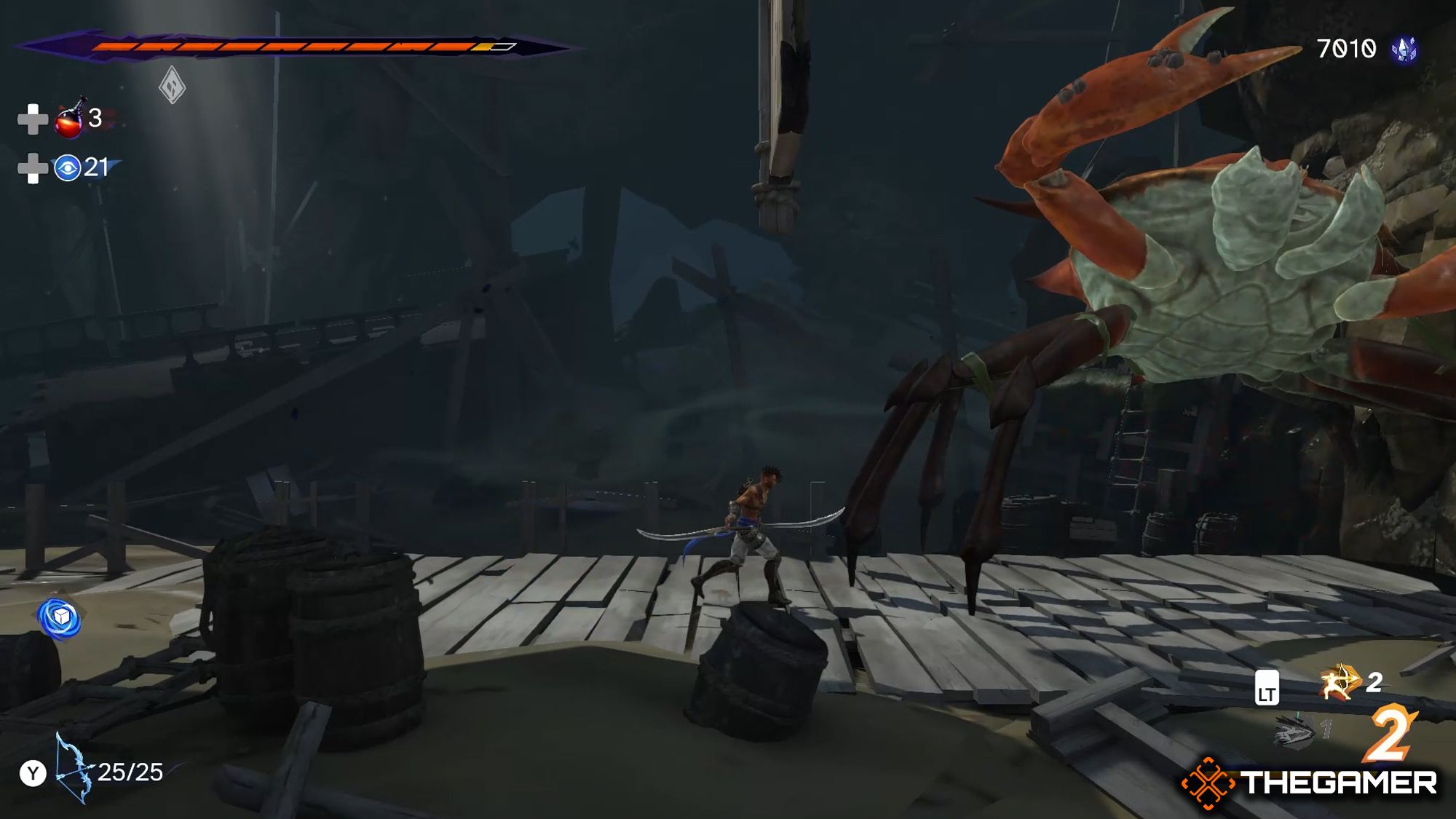 Sargon Next To A Giant Crab
