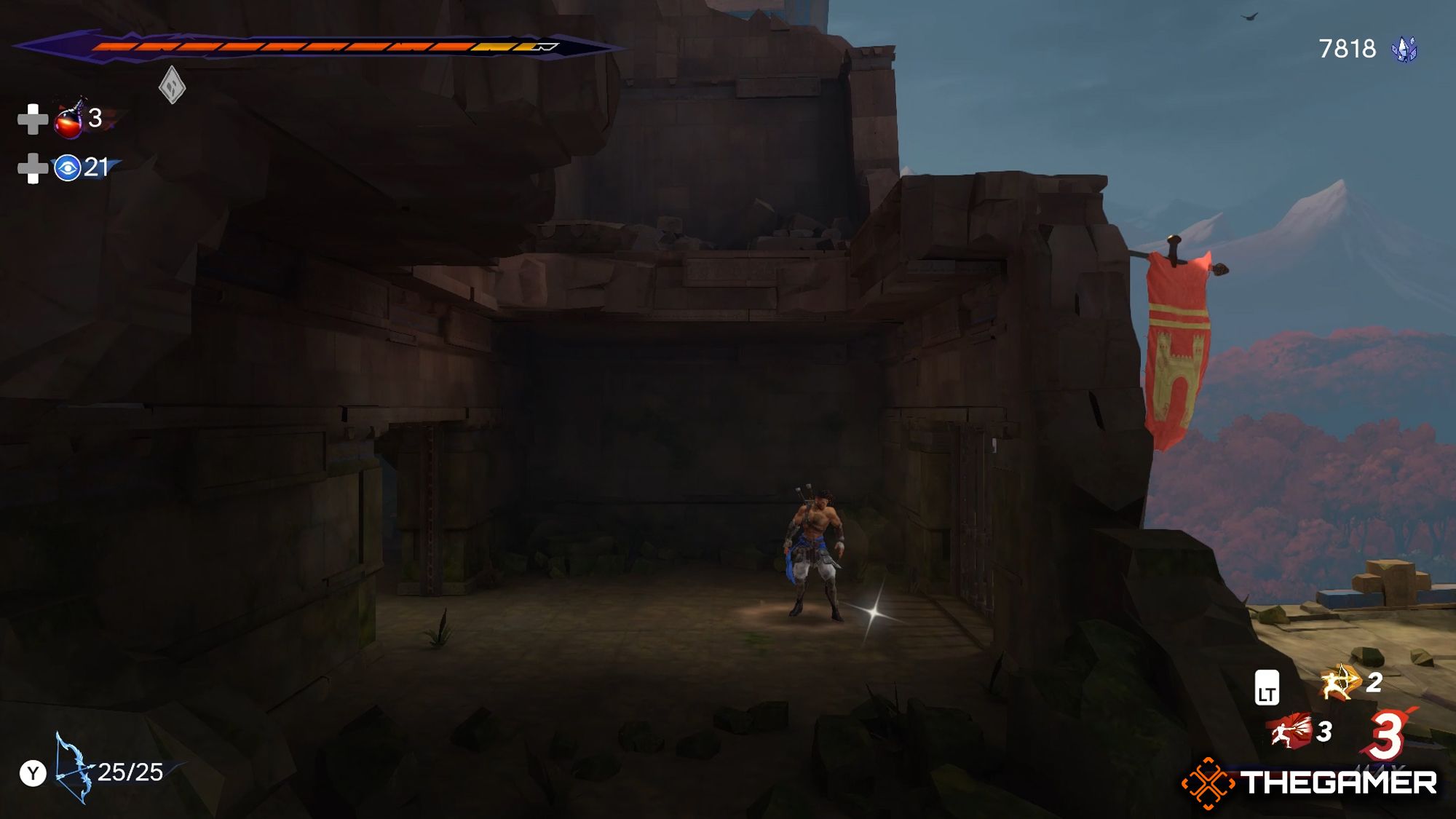 Sargon Next To A Lore Item On Soma Tree Area