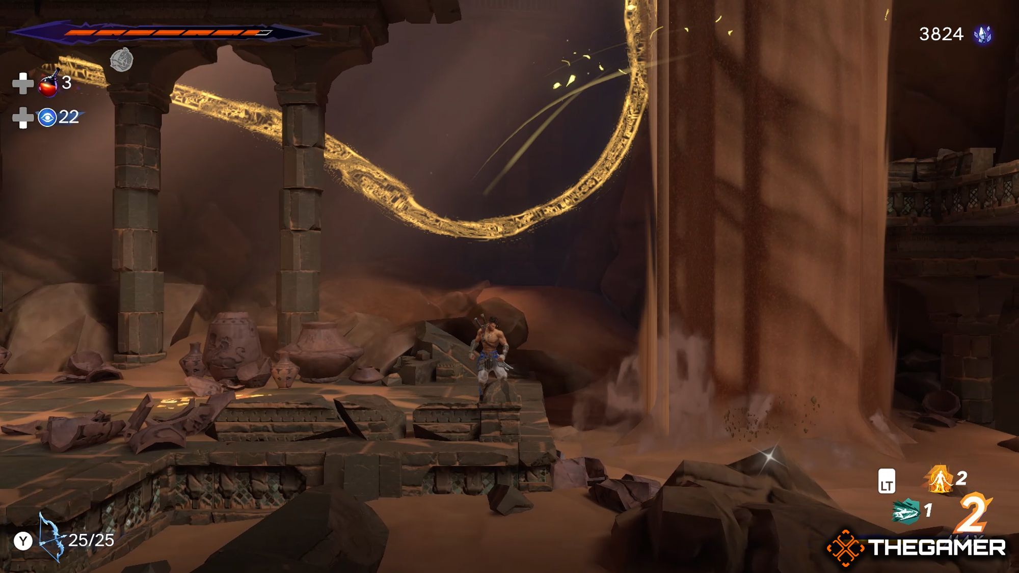 Sargon Next To Flowing Sand Pillar