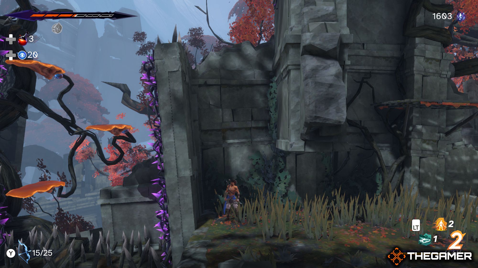 Sargon Right Side Of The Wall With Purple Vines